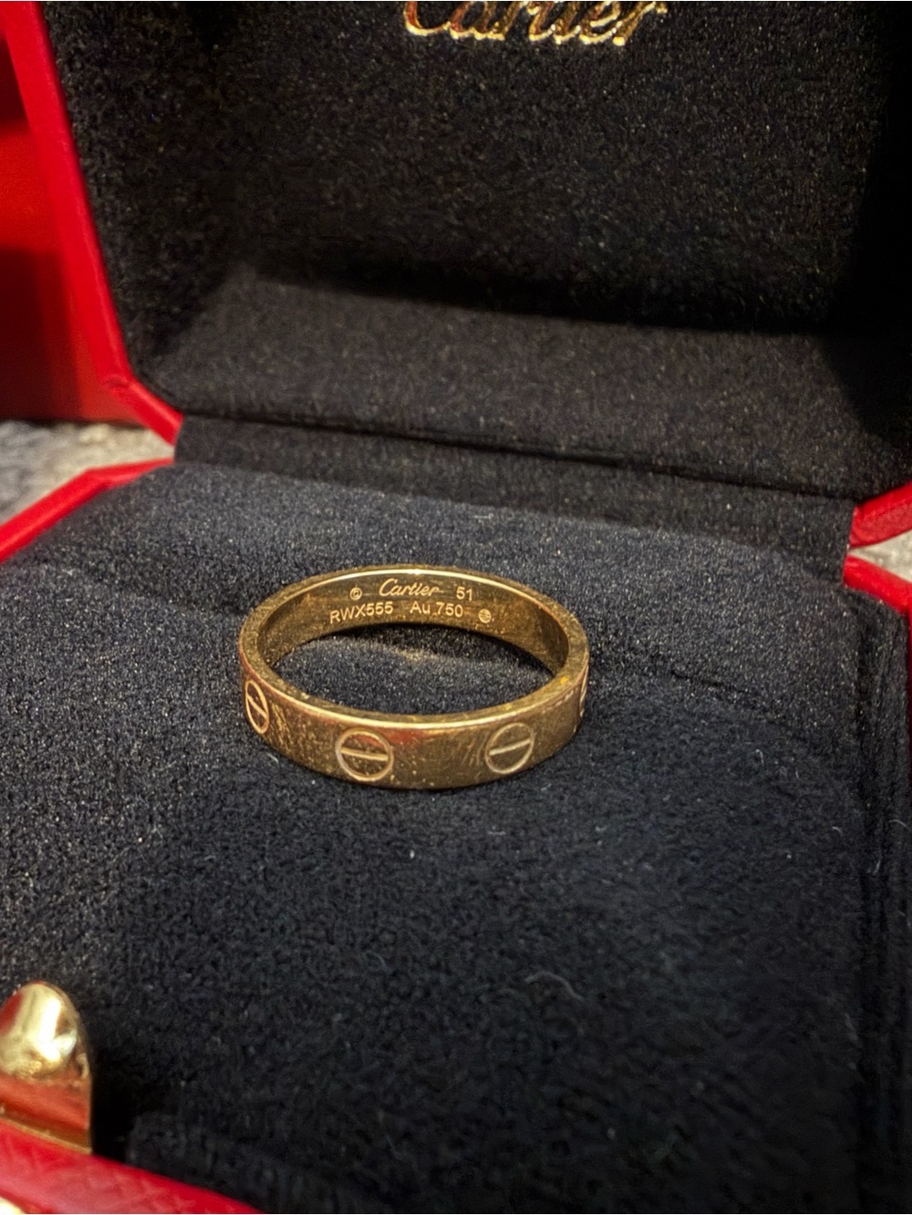 Cartier Yellow Gold Love Ring with Red Presentation Set - Picture 3 of 5